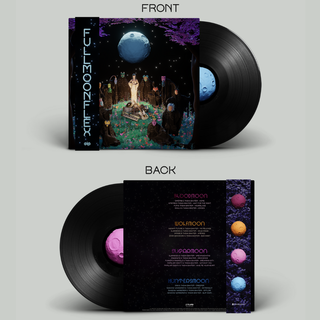 FULL MOON FLEX Vinyl Record Polyoto Tasha Baxter Package shots front and back Eco Friendly Deepgrooves